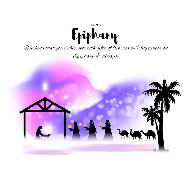 Vector illustration of Epiphany concept greeting