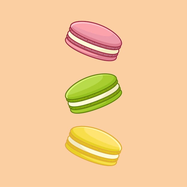 Vector illustration of falling macarons