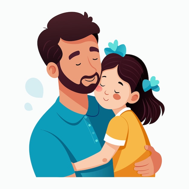 Vector vector illustration father and daughter share a tender moment