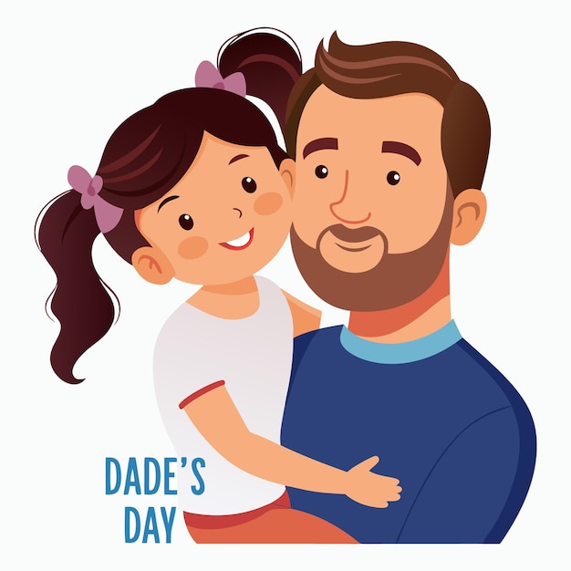 Vector vector illustration father and daughter share a tender moment