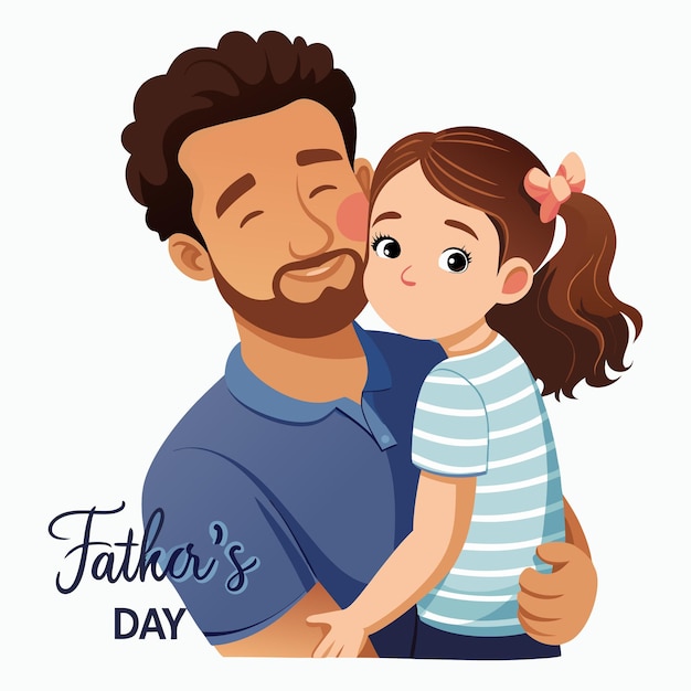 Vector vector illustration father and daughter share a tender moment