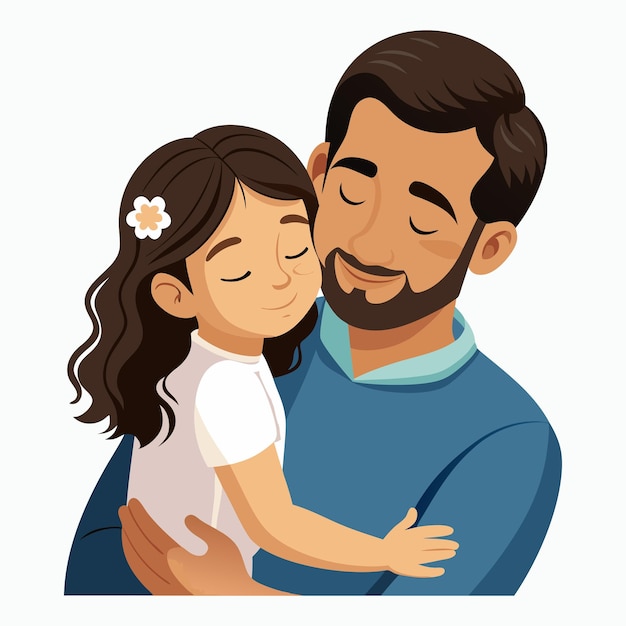 Vector vector illustration father and daughter share a tender moment