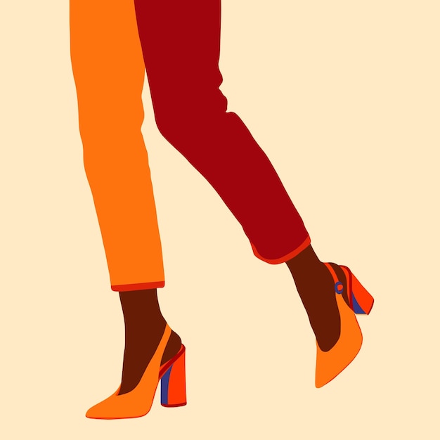 Vector vector illustration of female boots