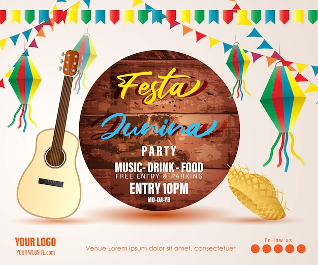 Vector illustration for Festa Junina Brazil festival greeting