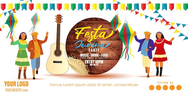 Vector illustration for Festa Junina Brazil festival greeting