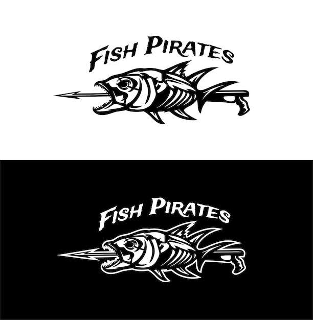 vector illustration of fish pirates