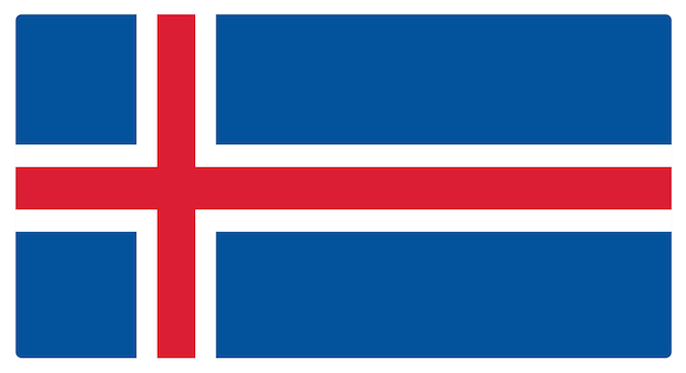 vector illustration of the flag of Iceland