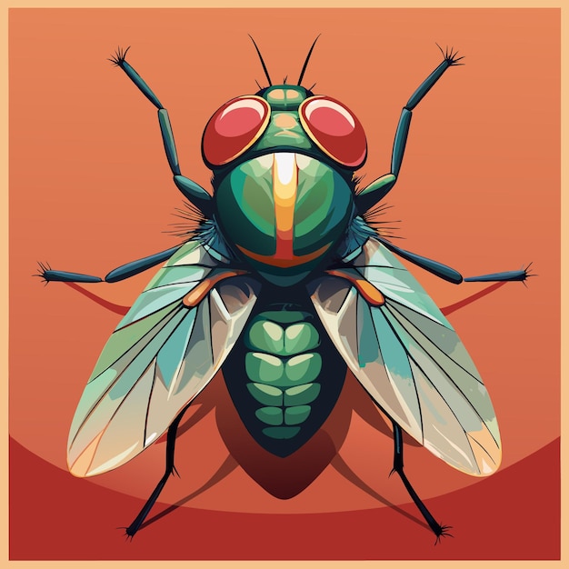 vector illustration of a fly clipart insect