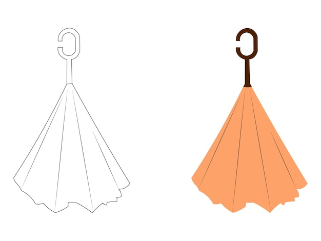 Vector illustration of a folded umbrella in the style of flats and contours Umbrella coloring