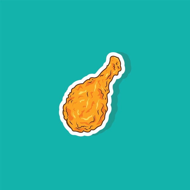 Vector vector illustration of fried chicken sticker