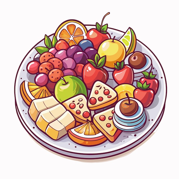 Vector vector illustration of fruit snacks food