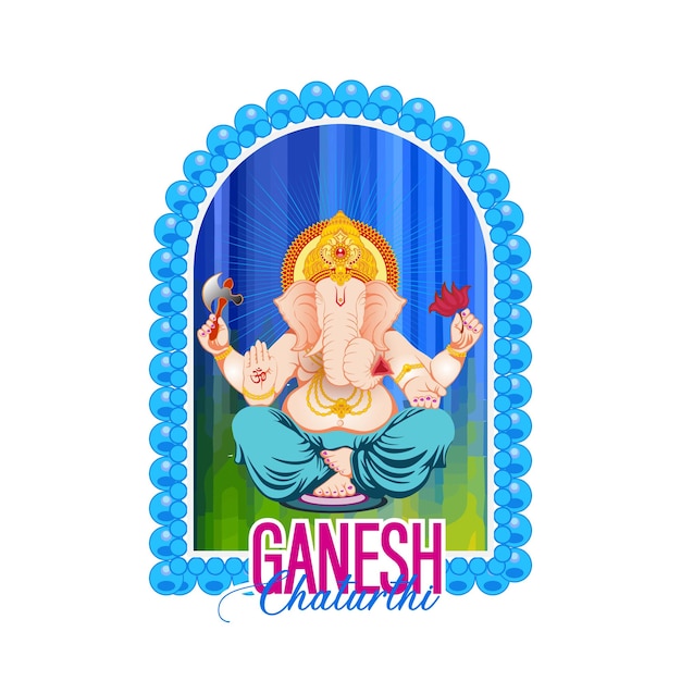 vector illustration of Ganesh Chaturthi festival of India.vector