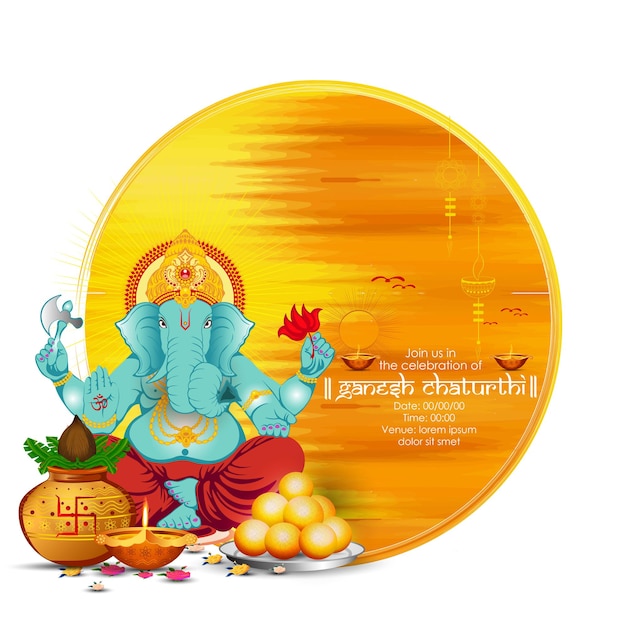 vector illustration of Ganesh Chaturthi festival of India.vector