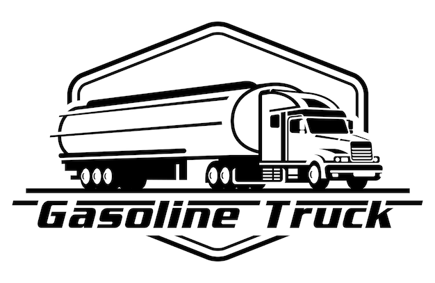 Vector illustration of gasoline truck logo