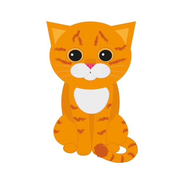 Vector illustration of ginger cat in flat style