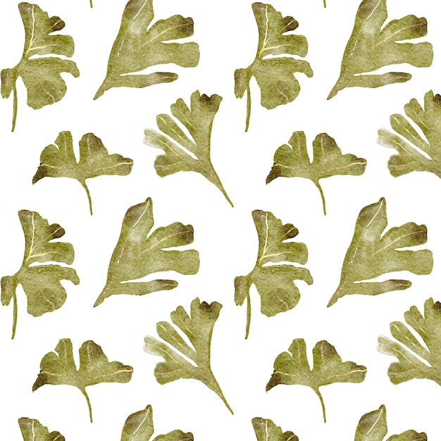 Vector Illustration ginkgo biloba leaves Seamless pattern with leaves