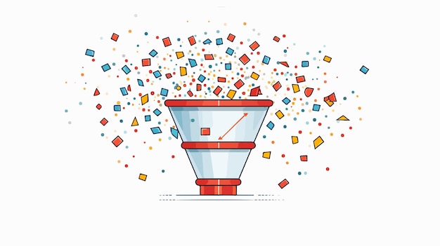 a vector illustration of a glass dome with colorful squares and a red top