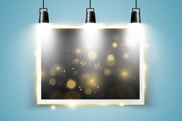 Vector illustration of a gold frame on a background.