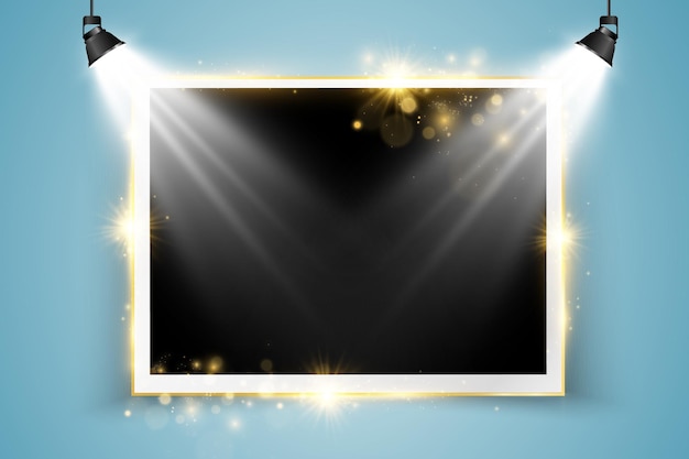 Vector illustration of a gold frame on a background.