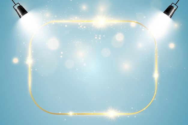 Vector illustration of a gold frame on a background.