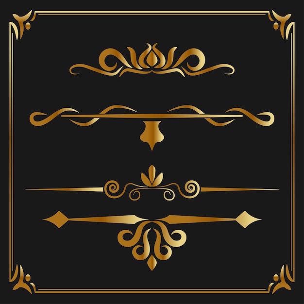 Vector illustration gold ornament label