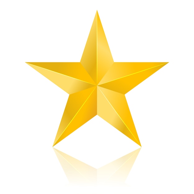 Vector illustration gold star on white background