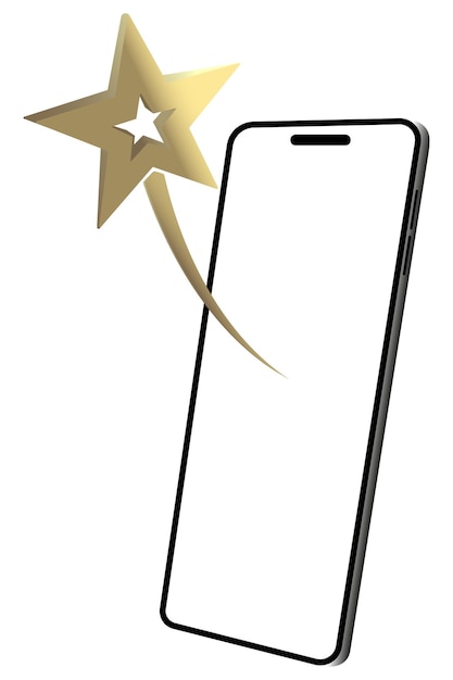 vector illustration of a golden star on a transparent background