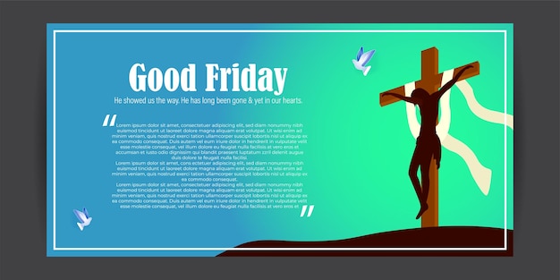 Vector illustration of Good Friday social media story feed mockup template