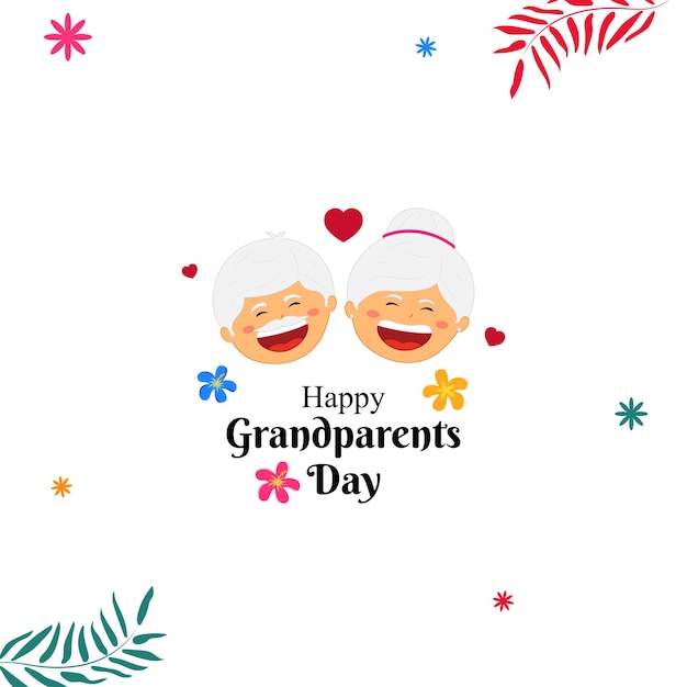 Vector vector illustration of grandparents day social media feed template