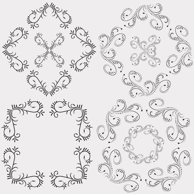 Vector illustration graphic elements for design Swirl elements decorative illustration