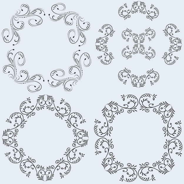 Vector illustration graphic elements for design Swirl elements decorative illustration