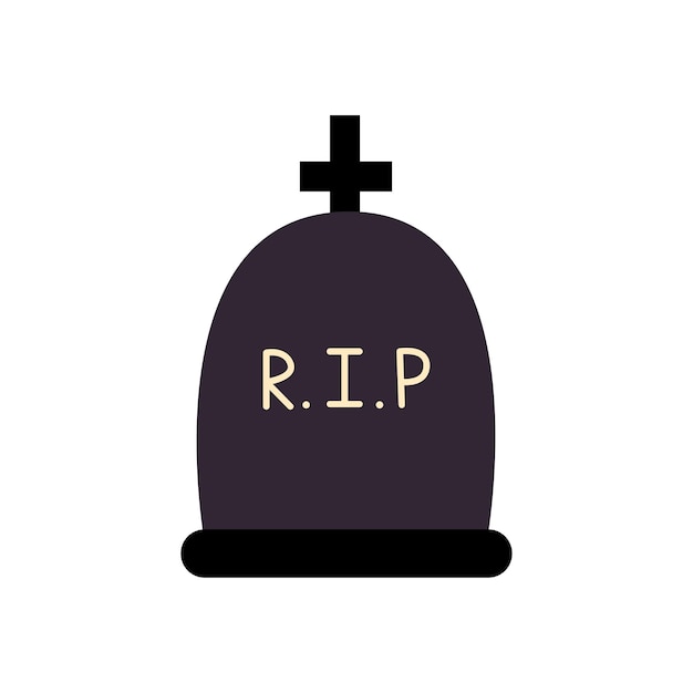 Vector illustration of gravestone on white background