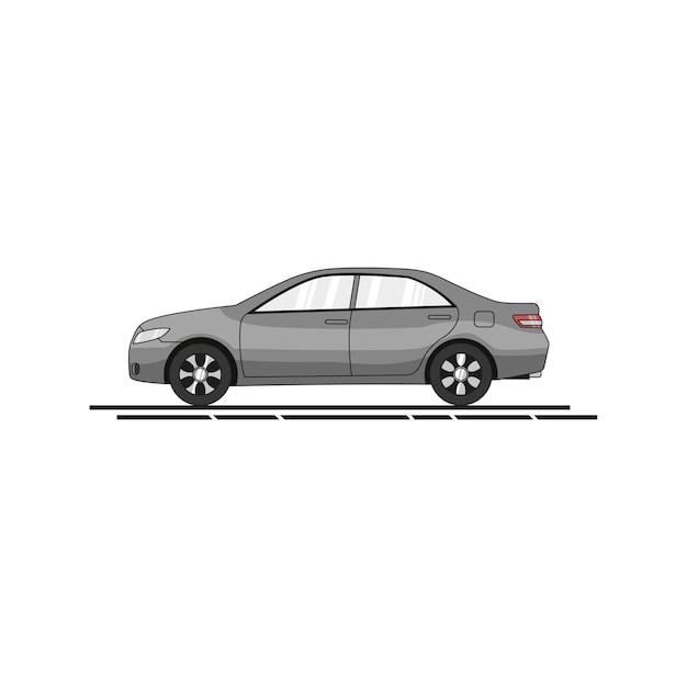 vector illustration of a gray sedan car