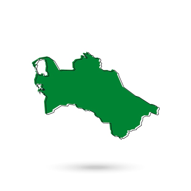 Vector Illustration of the green Map of Turkmenistan on White Background