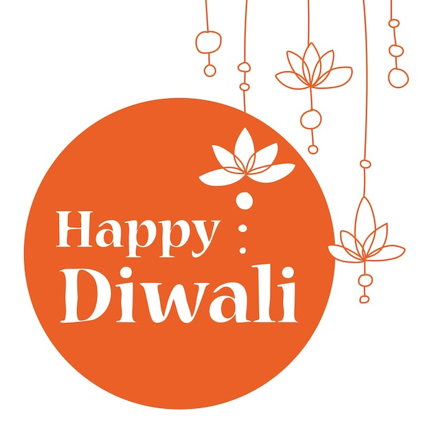 Vector illustration or greeting card for Diwali festival with Diwali elements.