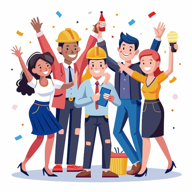 Vector Illustration A Group Of People In Different Professions