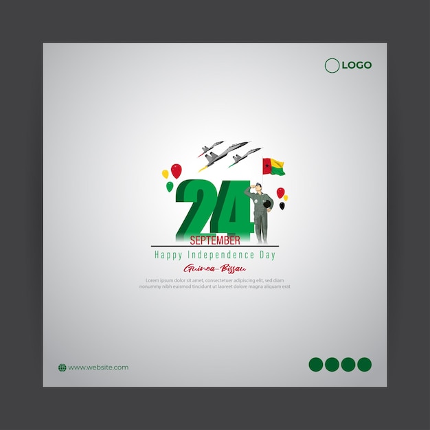 Vector illustration of Guinea Bissau Independence Day social media story feed template