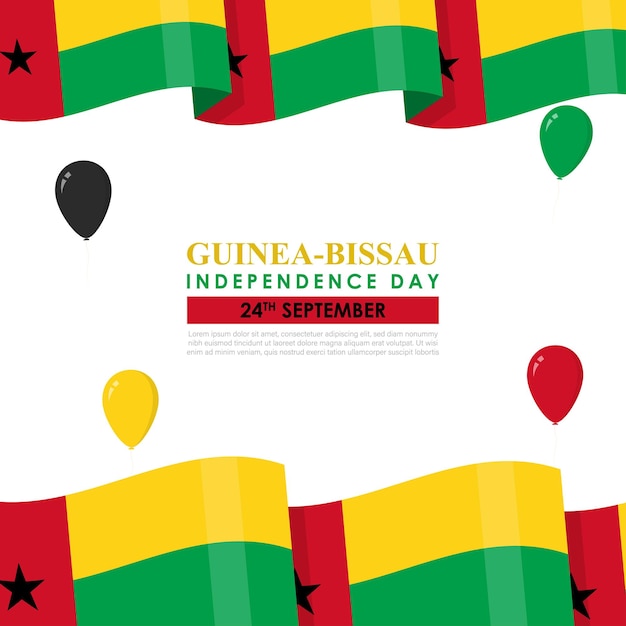 Vector vector illustration of guineabissau independence day social media feed template