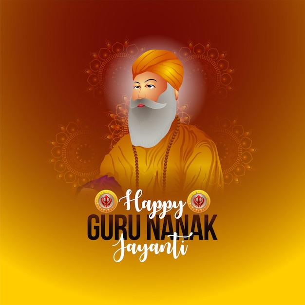 Vector illustration of guru nanak jayanti celebration festival