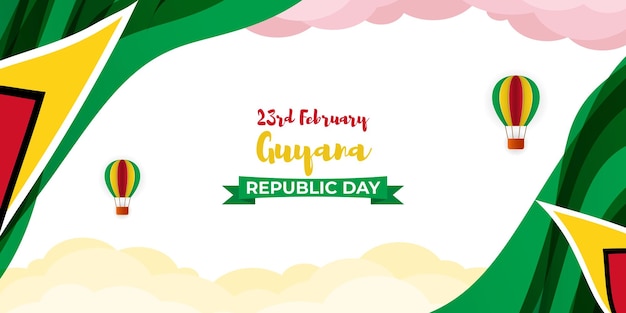 Vector illustration for Guyana Republic Day 23 February