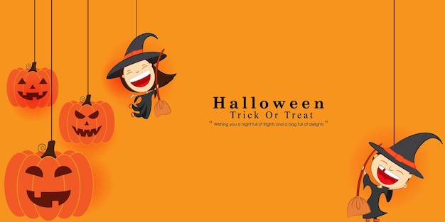 Vector illustration of Halloween festival banner greeting