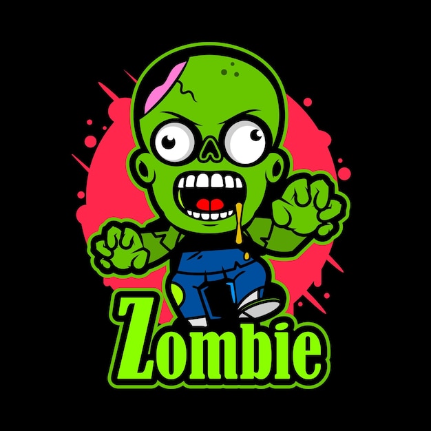 Vector illustration of halloween zombies Green zombies Ready for party 31 October Halloween