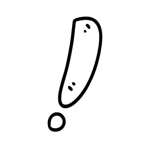 Vector vector illustration of hand drawn exclamation mark doodle art style