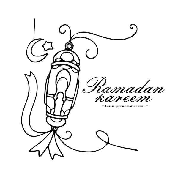 Vector Illustration of Hand drawn Ramadan Kareem background template