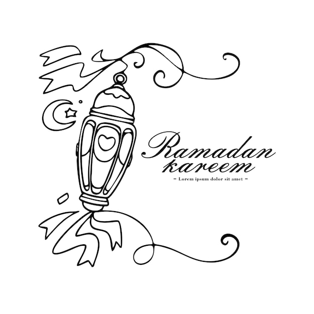 Vector Illustration of Hand drawn Ramadan Kareem background template