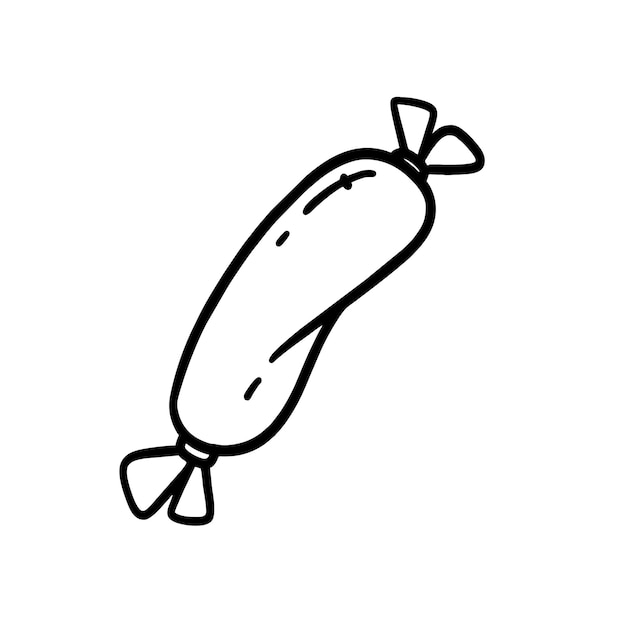 Vector Illustration of Hand drawn Sausage Outline Doodle art style