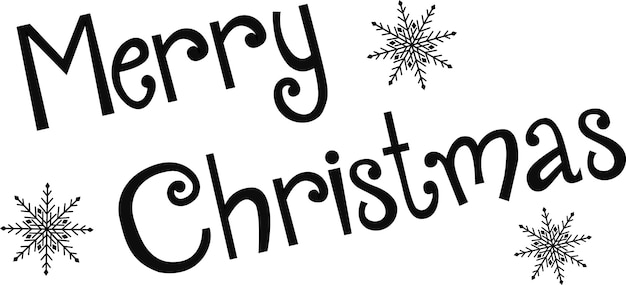 Vector illustration.Hand-painted with an elegant modern brush with the inscription Merry Christmas