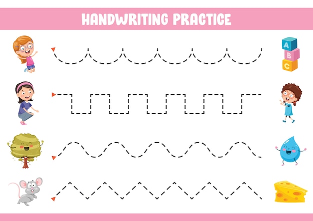 Vector Illustration Of Handwriting Exercise