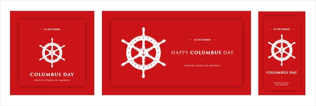 Vector illustration Handwritten Calligraphic brush type Lettering composition of Happy Columbus Day