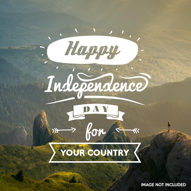 Vector illustration Handwritten lettering of Happy Independence Day on nice background